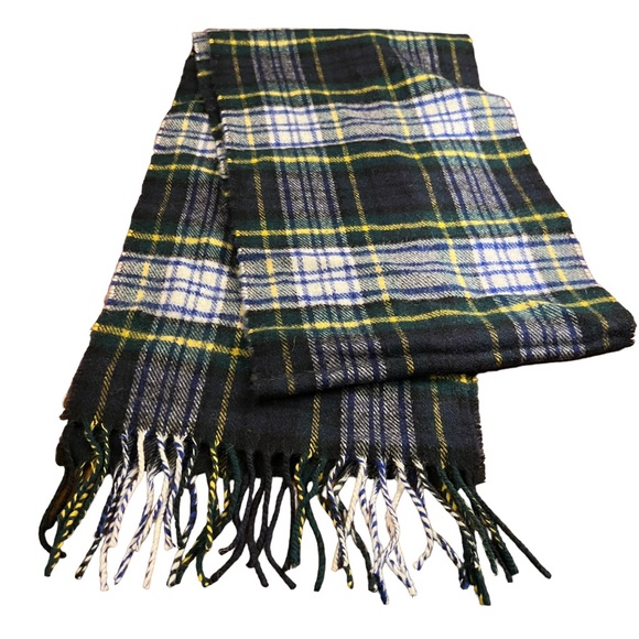 Royal Speyside Lambswool Scarf Made in Scotland Green Plaid - Picture 4 of 7